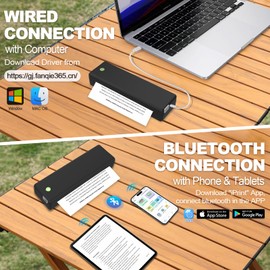 Portable Thermal-Printer Wireless for Travel - Inkless Bluetooth Printer Support 8.5" X 11", US Letter&Legal, A4&A5, 4/3/2" Tattoo Paper,Label Sticker, Compatible w/Phone & Laptop for Office Home Use