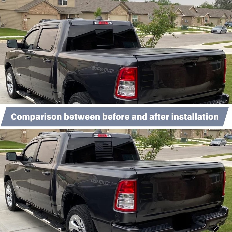 CONGCONG for Dodge RAM Rear Middle Window American Flag Vinyl
