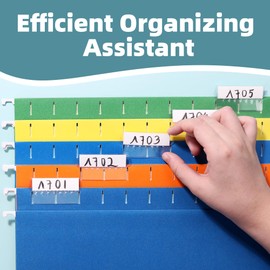 File Folder Tabs, SUNEE 50 Sets Hanging File Folder Labels Tabs and Inserts for Hanging Files Folders