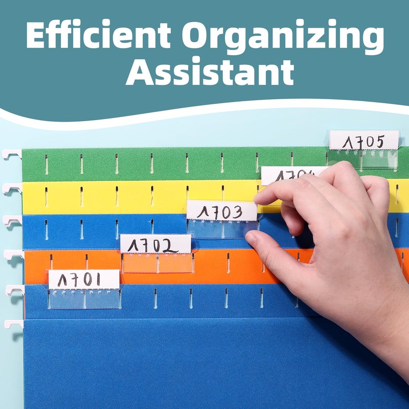 File Folder Tabs, SUNEE 50 Sets Hanging File Folder Labels