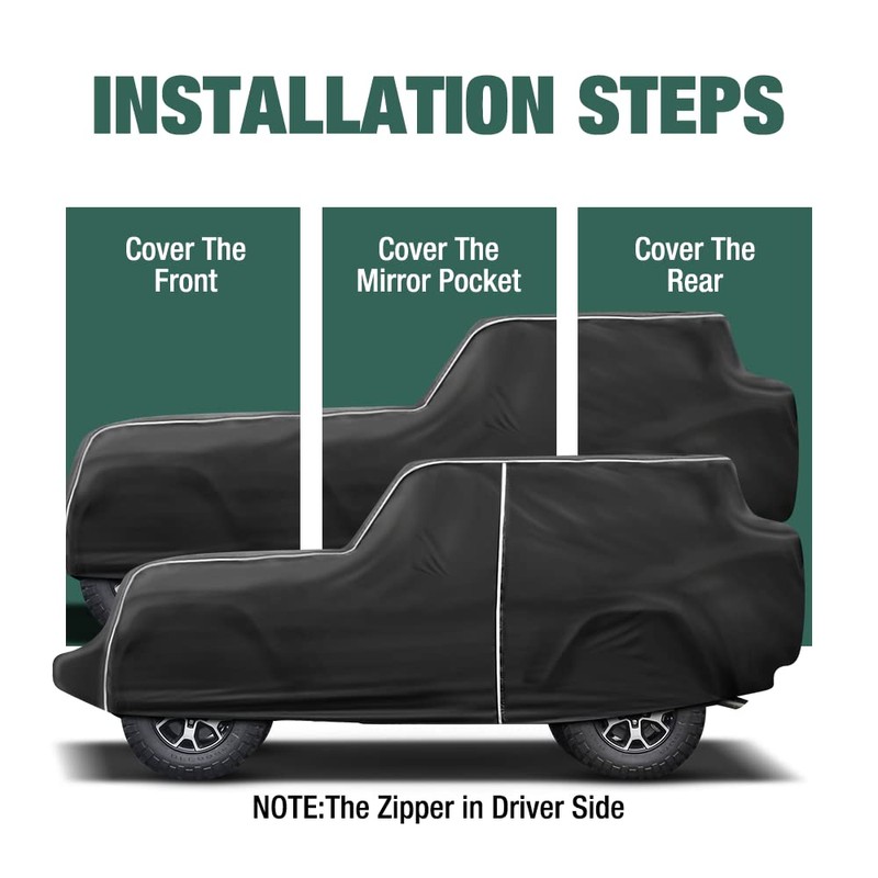 Waterproof Car Cover Compatible for Jeep Wrangler CJ,YJ, TJ &