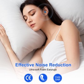 GENHY 100PCS Ear Plugs for Sleeping,Ultra Soft Foam Earplugs,Ear Canal Curve Design Effective Noise Reduction,Suitable for Sleeping/Snoring/Study/Decoration (Blue, One Size)