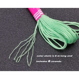 Mini Skater 12 Pieces Cross Sew Embroidery Thread Floss Kit DIY Sewing Tools Accessories(12 Colors) (Gradient Green)