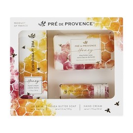 Pre de Provence Honey Collection Set de regalo – Barra de jabón, crema de manos y bálsamo labial – Trío para el cuidado de la piel con miel orgánica, propóleo y jalea real