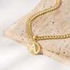KissYan Gold Initial Necklace for Women, 14K Gold Plated Round