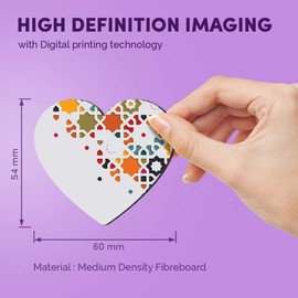 1 x Heart MDF Magnets - Artistic Mosaic Modern Pattern 44154