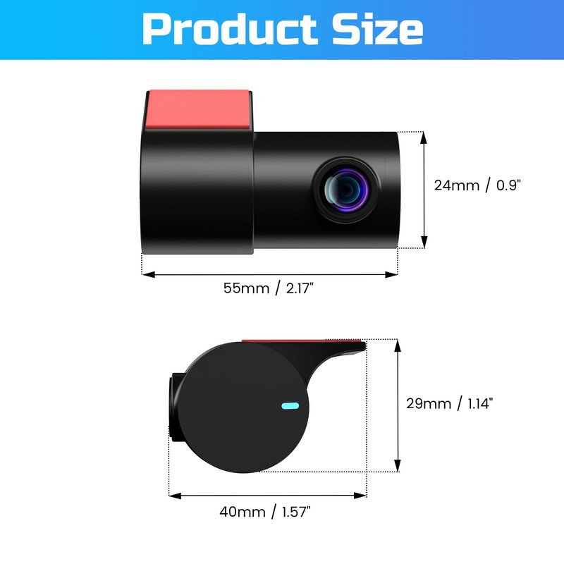 TOOXYZ Original Rear Camera,Compatible with J13 Dash cams,120° Wide-Angle Lens,1080p