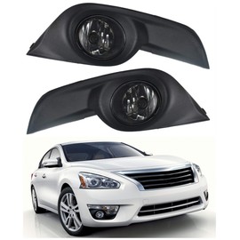 munirater Luces antiniebla transparentes con bisel negro cromado y interruptor de kit+arnés de repuesto para Nissan Altima Sedan 2013-2015 4 puertas