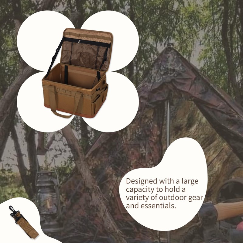 Tactical Camping Storage Bag, 30L Collapsible Bag with 3 Adjustable