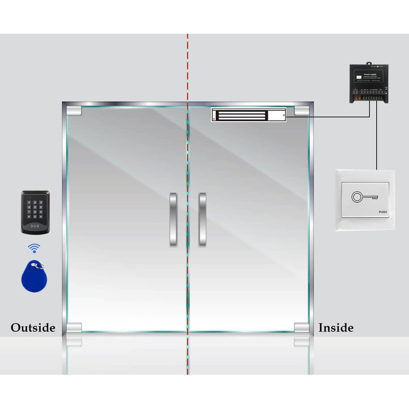 Door Access Control System RFID Keypad 600lb Electric Magnetic Door
