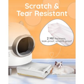 Papettly Cat Litter Box Liners 37”x18”, Large Kitty Litter Box Bags with Drawstring, Suitable for Auto Cleaning Litter Boxes, Tear-Resistant Cat box Liners for Pet Cat Litter Tray, 20 Count