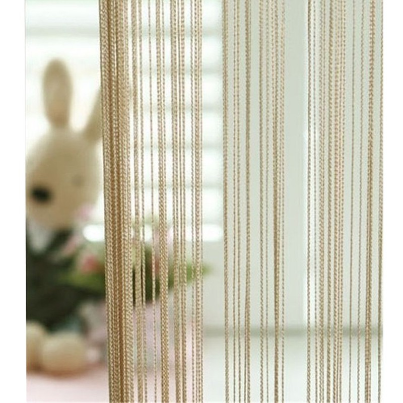 Vidillo thread curtain, string curtain glitter. White. 100 x 200