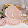 WONDERFUL 350PCS Pink Plastic Plates for Party Plates Disposable Heavy
