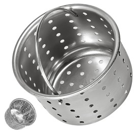 KONE Kitchen Sink Strainer Basket and 30 Disposable Mesh Bags, Stainless Steel Drain Strainer Basket, Deep Drain Basket for Kitchen Sink, Removable Sink Basket Replacement