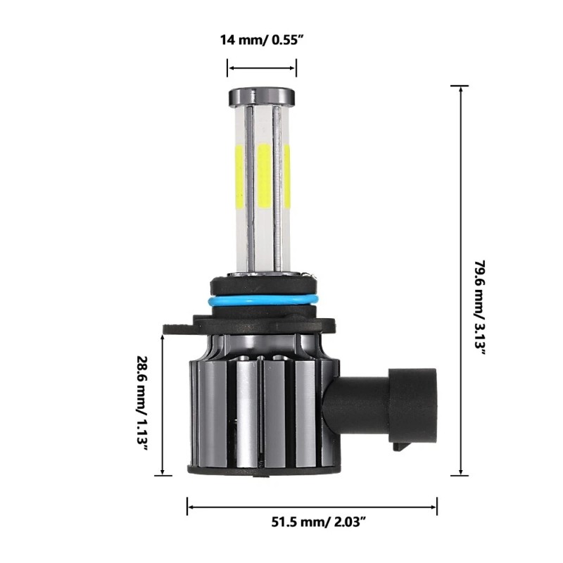 IRONWALLS 6-sides 9012 HIR2 LED Headlight Bulbs High Low Beam