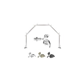 Maykoosh Modern Minimalism 13/16 Inch 5 Sided Bay Window Single Curtain Rod, Antique Brass - Corner Curtain Rods, Corner Window Curtain Rods, 5 Side Curtain Rods, Corner Drapery Rods