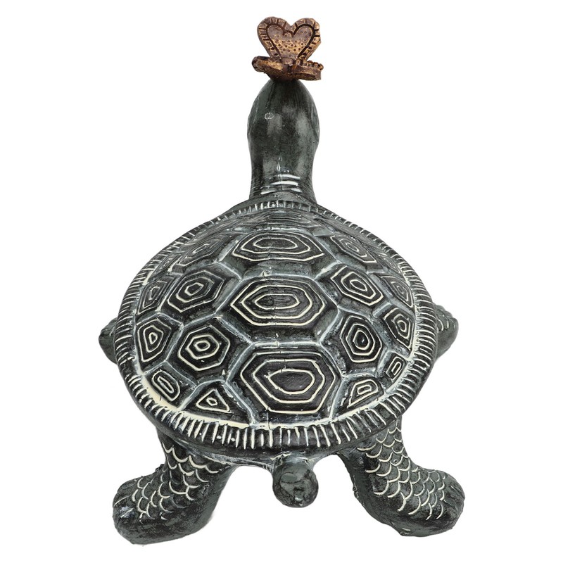 Turtle Butterfly Garden Statue Resin Fade Proof Weather Resistant Curious