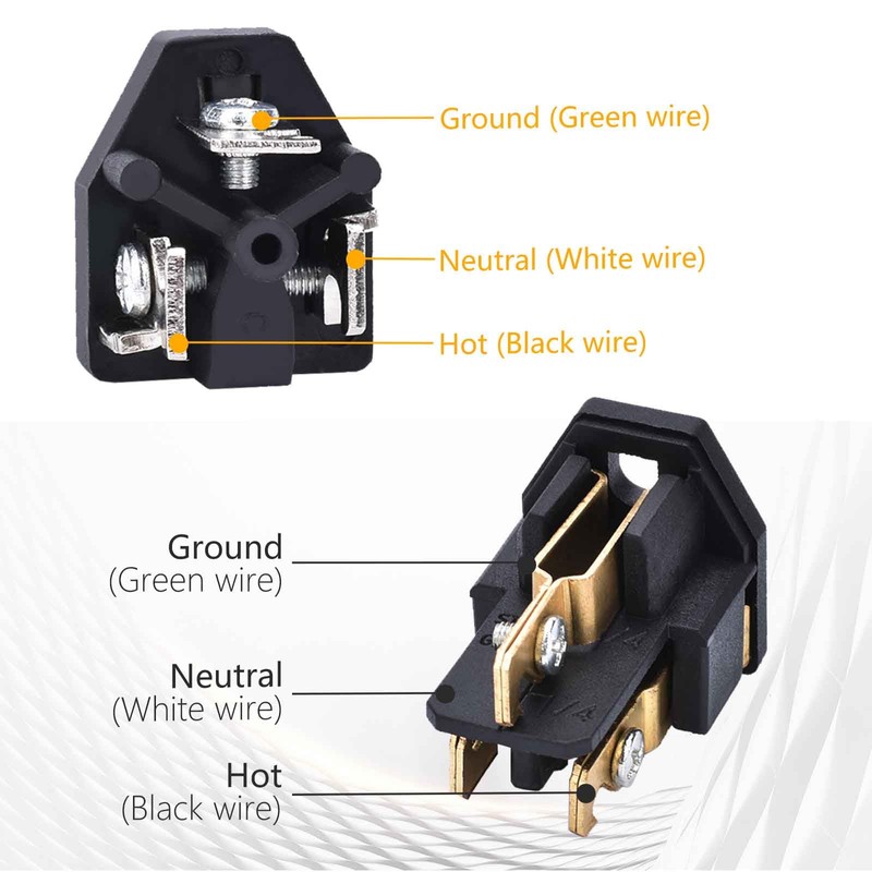 STARELO 10PCS Extension Cord Ends 125V 15A 2Pole 3Wire Female