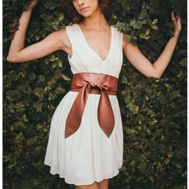 Woman's Wide PU Leather Obi Belt - Self Tie Cinch Wrap Around Bowknot Waistband - Mixed Color for Dress