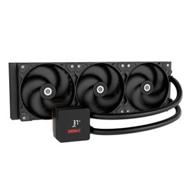 ENERMAX LIQMAX V4 360mm AIO CPU Liquid Cooler w/Digital Display, 3X 120mm SilentFlow PWM Fan 390W TDP, for Intel 1851/1700/1200/115X, AMD AM5/AM4