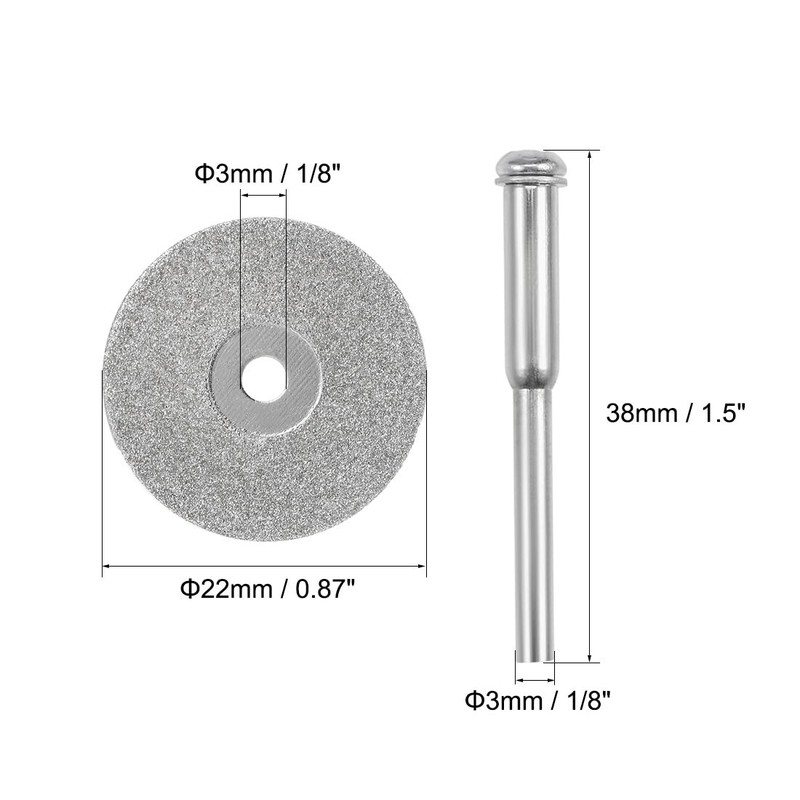 sourcing map 10pcs 22mm Diamond Coated Rotary Cut Off Grinding