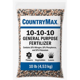 10-10-10 General All Purpose Fertilizer for Flowers and Vegetable Beds - Raised Garden Beds - Safe for Fruits, Lawns, Grass - Promotes Soil Heath and Growth (10 Pounds)