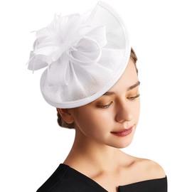 DRESHOW Women Fascinator Hats Tea Party Hat Vintage Pillbox Hat Headband for Cocktail