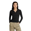 Ribbed slim polo long sleeve