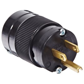 Marinco 5266BL 15 Amp, 125 Volt 2 Pole-3 Wire, Straight Blade Plug - Black