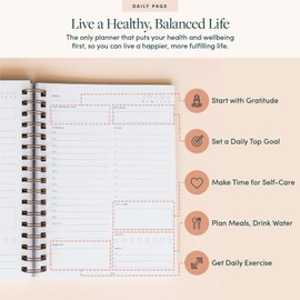 The Self-Care Planner by Simple Self - Undated 6 Month Life Planner - Daily, Monthly, Weekly - Focus on Wellness, Productivity, Achieving Goals, and Happiness (River, Daily Edition: 6 Months)