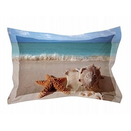 JUBARIS Beach - 500 THREAD COUNT 100% COTTON SATEEN DIGITAL PRINT OXFORD PILLOWCASE SET LUXURY MARINE DESIGN