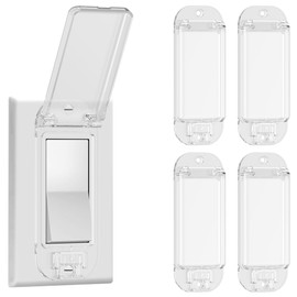 4 Light Switch Guard Cover, Baby Proof Wall Switch Cover Guard for Rocker Light Switch Protects Your Lights or Circuits from Being Accidentally Turned On or Off