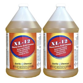 Quality Chemical XL-12 High Power Acid Cleaner formulated to remove rust stains oxidation from concrete, fiberglass, stone, tile as well as brass.-2 gallon case