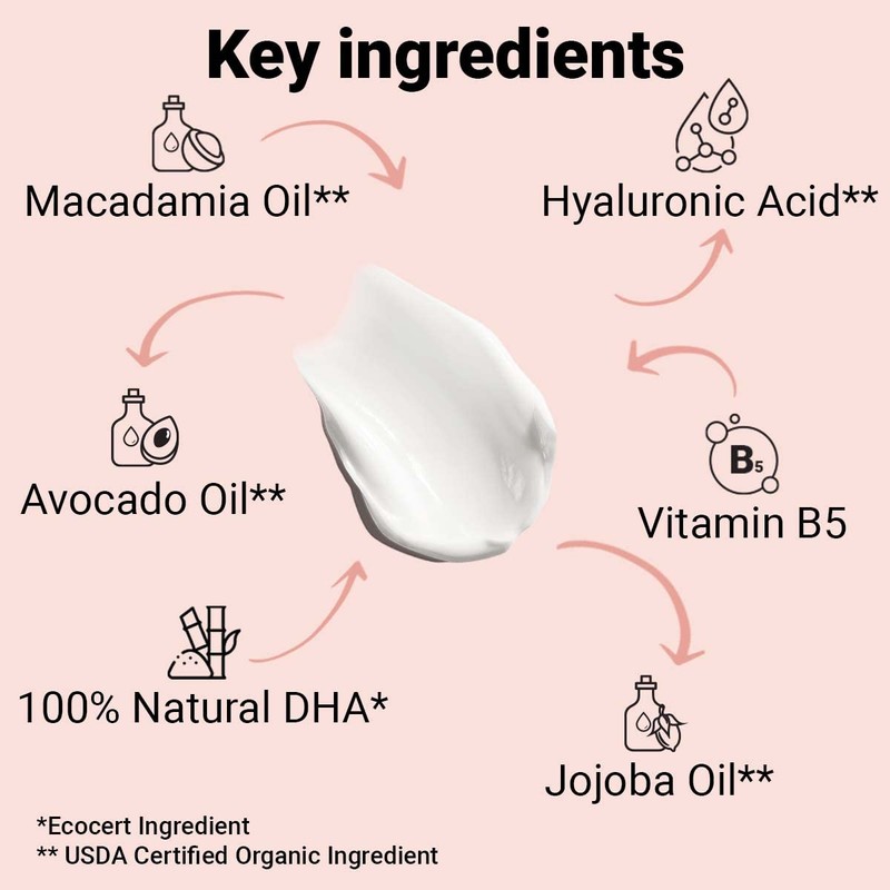 Self Tanner with Tanning Mitt - Sunless Tanning Lotion w/Hyaluronic