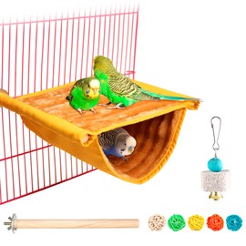 Birds Sleeping Degu Hammock Warm Small Animal House Nest Bird Tent Including Parakeet Perch Bird Toys Suitable for Parakeet Hamster Degu (L)
