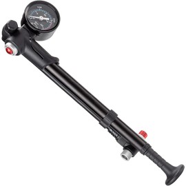 MUYIBENMU Portable Bike Pump, 300 PSI, 2-in-1 Bicycle & Suspension Pressurization System with Integrated Gauge, Presta and Schrader Compatible