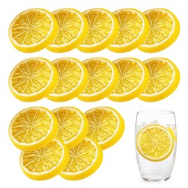TVSVKWE 15 Pieces Of Plastic Simulated Lemon Slices, Simulated Fruit Decoration, Photo Props, Fruit Display Props.