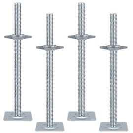 18" Scaffold Adjustable Leveling-Jack Parts - Yzzwer Galvanized Solid Threaded Rod Scaffolding Feet for Baker Style Scaffolding 4 Pack