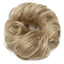 S-noilite Hair Bun Extensions Messy Wavy Curly 2 Pieces Dish Donut Scrunchie Hairpiece Accessories Chignons Updo Ponytail Pony Tail Synthetic Hair Extension for Women Girl -2 Piece 60G Ash Blonde