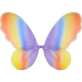 Topkids Accessories Fairy Wings Adult Women Tinkerbell Costume Large Adult Angel Wings Butterfly Costume Tooth Fairy Costume White Pink Black Green Rainbow Girls Big Kids (Rainbow)
