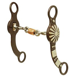 Showman Brown Steel Concho Style Bit w/Copper Roller Dogbone Mouth! New Horse TACK!