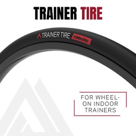 KOM Cycling Indoor Trainer Tire 700 x 25c - Indoor Road Bike Trainer Tire with Quiet Long Lasting Proprietary Rubber Compound - Perfect for Saris, Kinetic Kurt, Wahoo and Other Indoor Bike Trainers