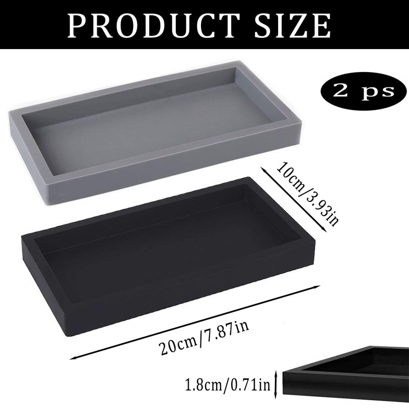 2 Stück Bad Silikon Tablette, Silikon Ablageschale, Silikone Badezimmertablett Tabletts,