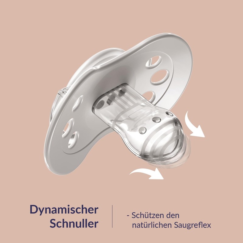 Difrax Lovi Dynamic Dummy for Babies, Luminous Dummy, 18+ Months,