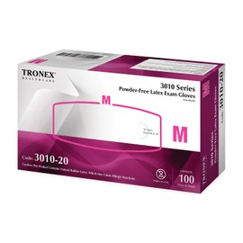 TRONEX 3010-Latex Exam Glove, Powder-Free, Smooth Finish (100, Large)