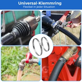 16 Stück Schlauchschellen Edelstahl, Verstellbares Schlauchschellen Set, CV Achsmanschetten Schellen, Universaltyp Pipeline Schellen, 20-50/50-120mm Antriebswelle Schellen für Garten, Haus, Pool