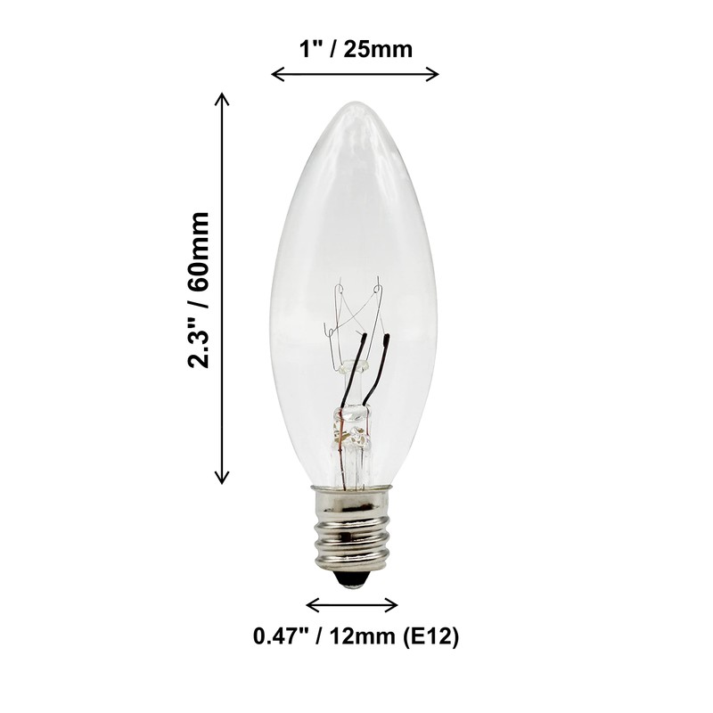 Creative Hobbies Replacement Incandescent Light Bulbs for Electric Candle Lamps,