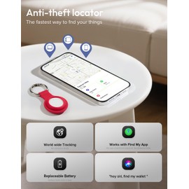 Spotelo Air Tag Alternative Tracker, Item Finder Works with Apple Find My(iOS Only) App, Over 1 Year Battery Life Smart Tracker with Water-Resistant Case, Tracker Tag for Key, Luggage, Schoolbag