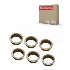 JUVA Handle Guide 18 mm Handle Bearing Ring Brown for Door Handles and Pair of Handles - SM10003 | Plastic Bearing for Door Handles | Made in Germany | Pack of 6 - Guide Rings with Attachment for Door