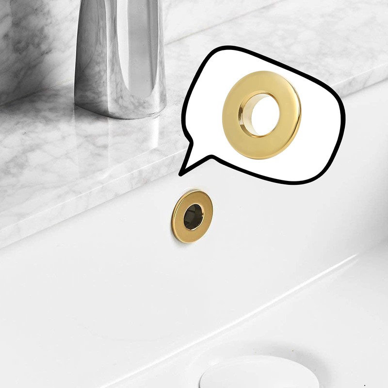BWE Sink Basin Trim Overflow Ring Cover Gold Bathroom Vessel